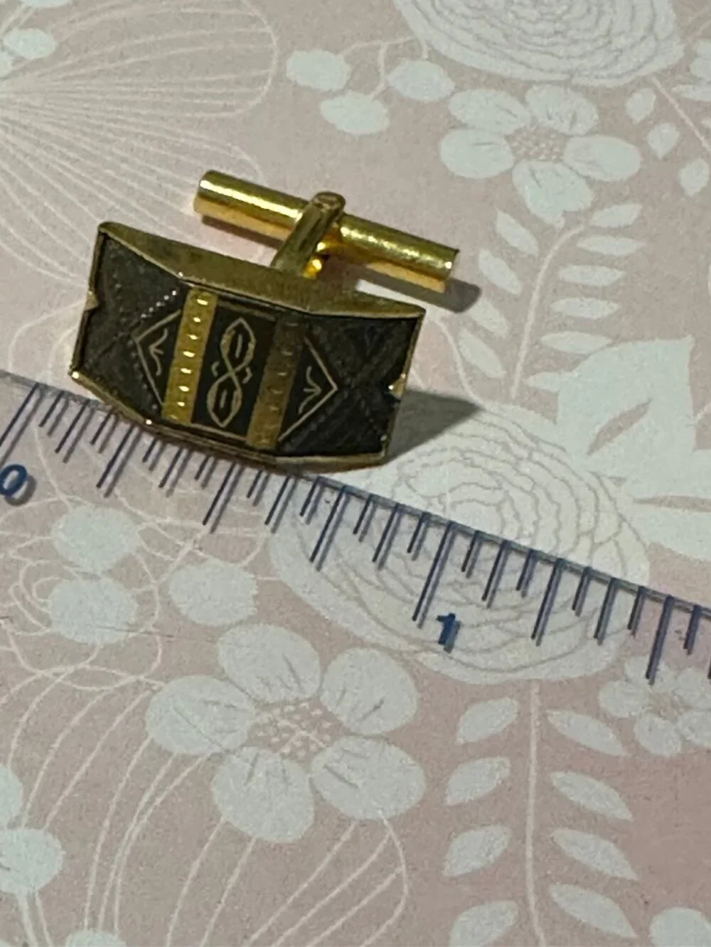 Vintage Damascene Cuff Links Spain Damascene 22k gold foil Inlaid Spain Art